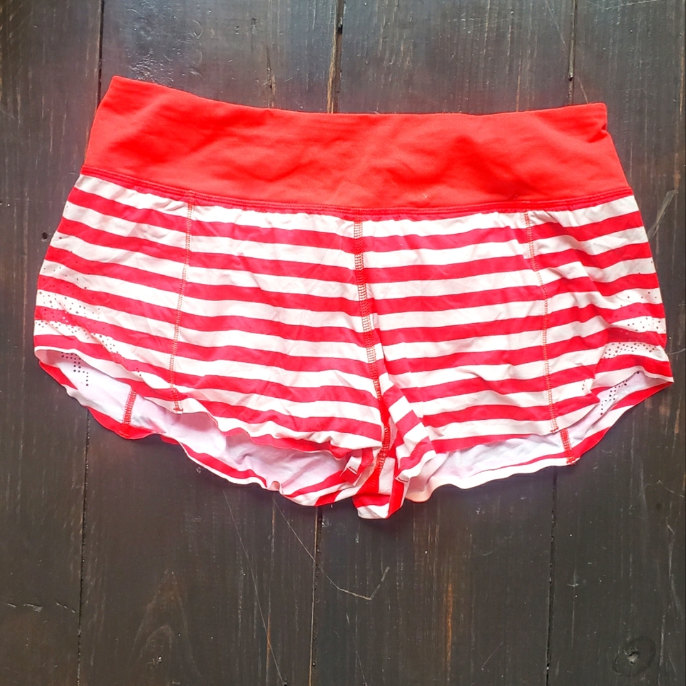 Lululemon stripped running shorts